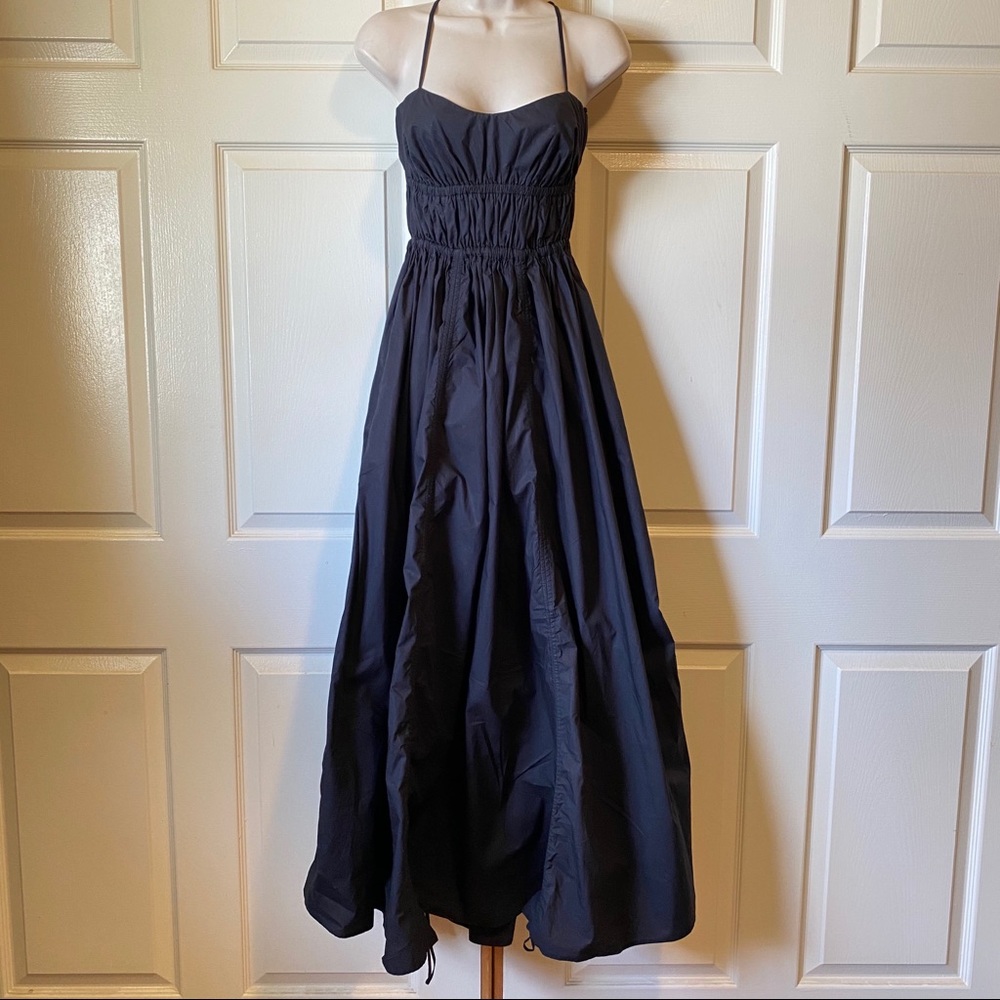 Susana Monaco Navy Blue Maxi Dress with Bubble Hem - Picture 6 of 8